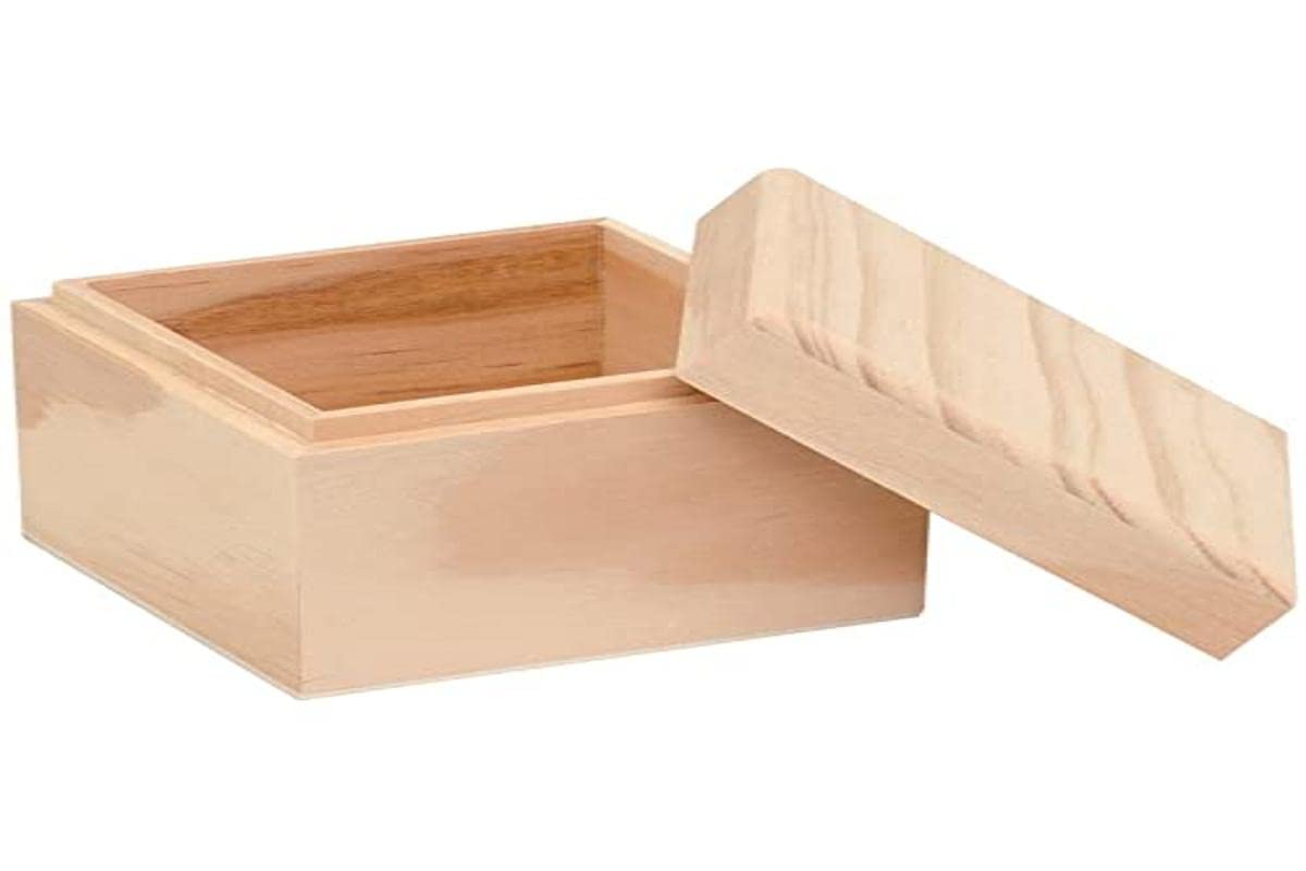 Glorex Wood Box, Wood, natural, 9 x 9 x 7 cm