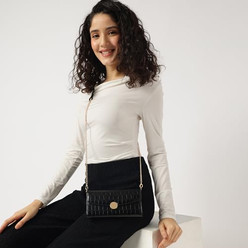 Image of Fastrack Women's Linklet Clutch | Detachable Chain, Card & Cash Slots, Magnetic Flap | Modern Evening Bag | 6 Months Warranty