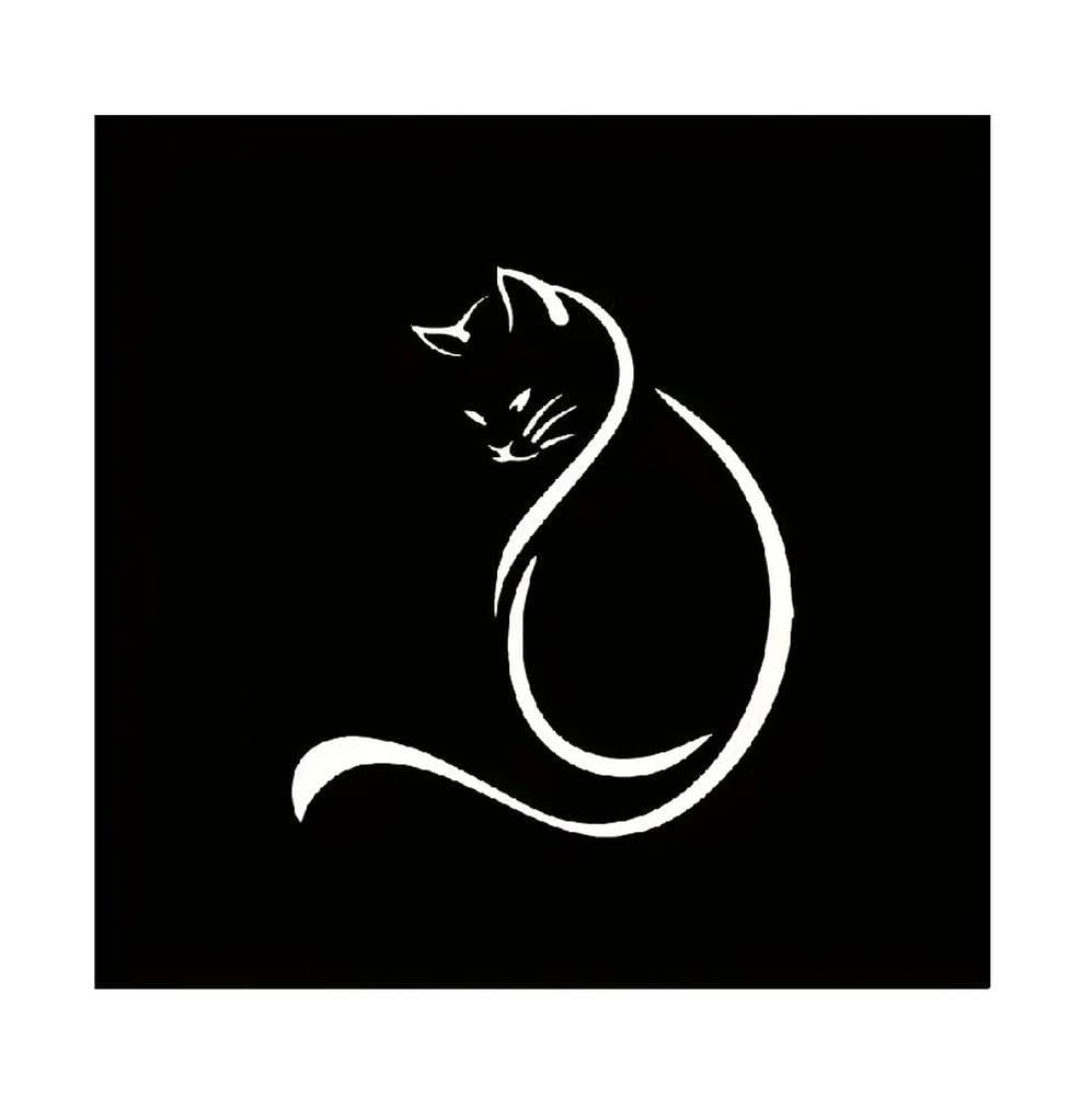 Cat Vinyl Decal Simple Minimalist Sticker for Car Rear Windows Laptops Motorcycles(White)