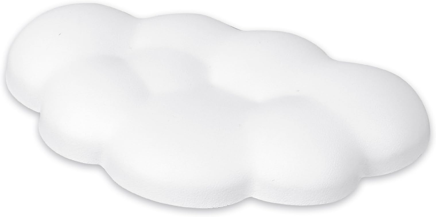 KALIONE 1pcs Mouse Wrist Rest, Cloud Mouse Wrist Rest, Mouse Wrist Support with Non-Slip Bottom Seat, Suitable for Desktop Computer, Laptop Computer, School, Office, Home (White)