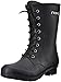 Roma Women’s Rain Boots, Versatile Slip-On Waterproof Rain Boots Made with Decorative Laces, Natural Vegan Rubber, and Quick-Drying Knitted Cotton Lining, EPAGA Matte Black