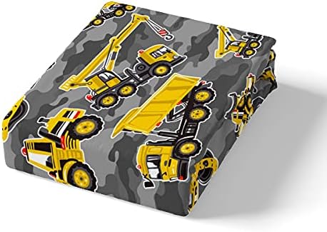 Kids Cartoon Excavator Fitted Sheet Vehicles Truck Car Bedding Set for Boys Toddler Machinery Bulldozer Bed Sheet Set Construction Site 1 Flat Sheet+ 1 Fitted Sheet+ 1 Pillowcase Room Decor Twin Size 4 41BhkH2X4ZS. AC