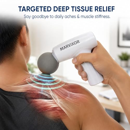 Mini Massage Gun Deep Tissue Percussion Massager, Portátil de Mano con 5 Velocidades, Masajeador Eléctrico Silencioso para Cuerpo, Espalda y Alivio de Dolor para Viajes y Recuperación miniatura 2