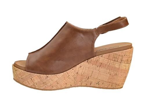 Image of Corkys Footwear Women's Weekend Plans Wedge Sandals - Featuring a 3.25-Inch Heel with a 1.25-Inch Platform, Cushioned EVA Insoles and Hook & Loop Closure