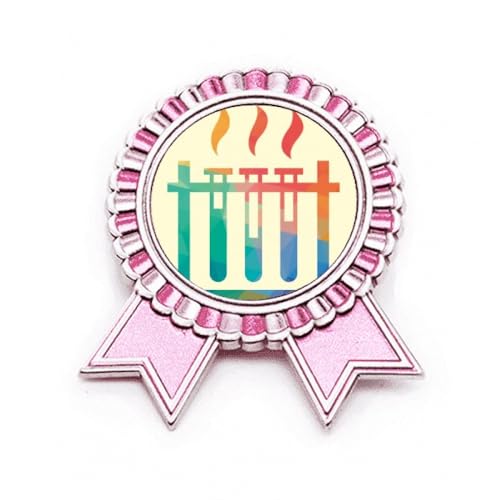 Broche tube à essai rose en métal M pour personnaliser une blouse unie