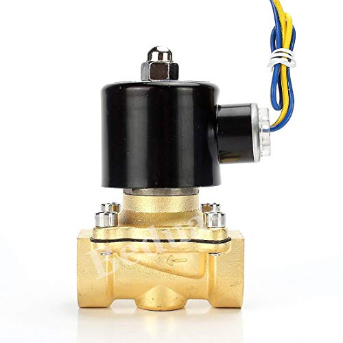 Image of Beduan Brass Electric Solenoid Valve, 1 /2 inch 12V Air Valve Normally Colsed for Water Air Gas Fuel Oil (Pack of 2)
