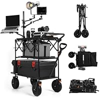 TARION Faltbarer Kamerawagen Filmwagen Fotowagen– Robuster Kamera Rollwagen mit Schwenkrädern, Hohe Tragkraft für Film, Studio & Bühne – Profi Videowagen für Fotografen & Filmemacher(TitanRig Cart)