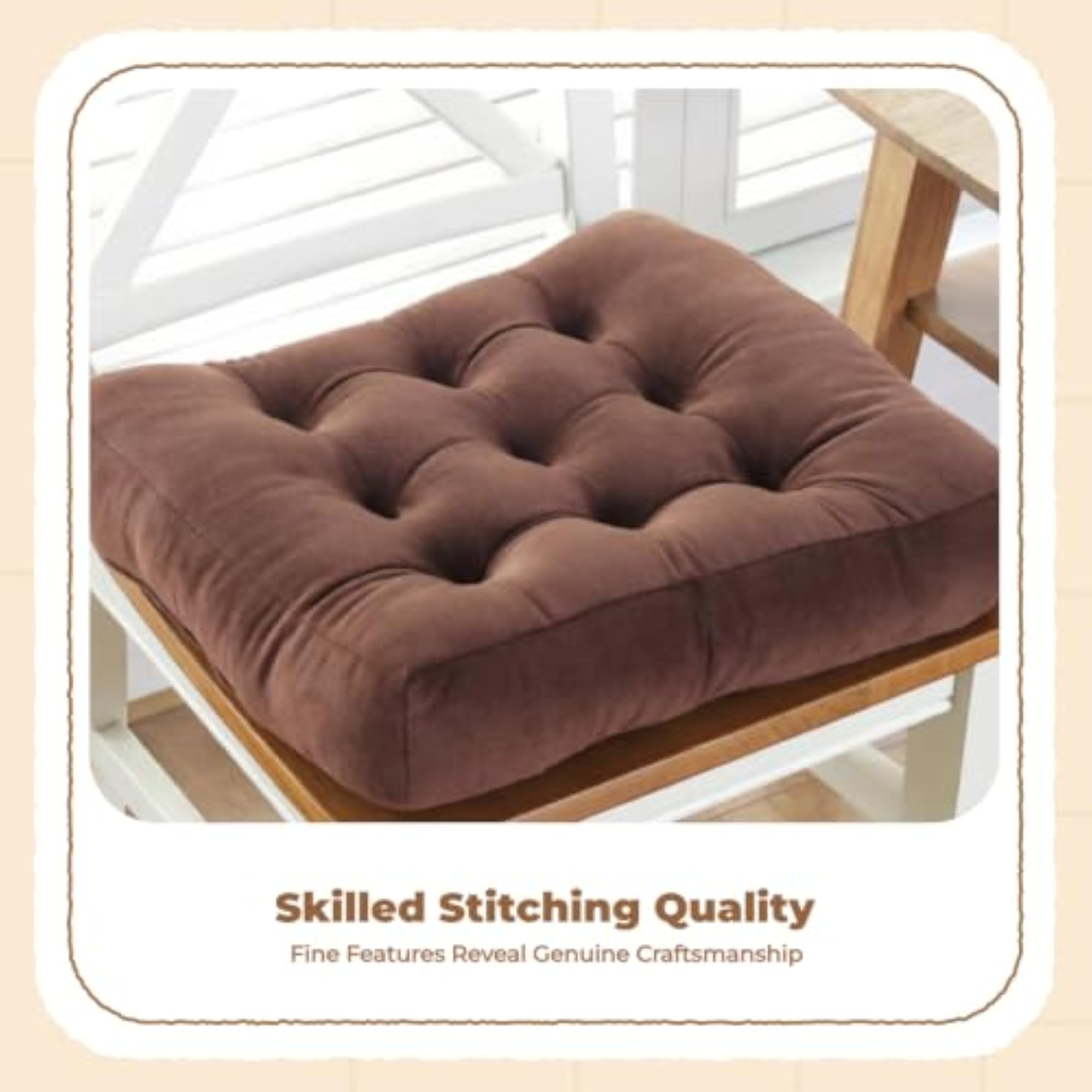 Plush Chair Pad, Non-Slip Light Gray 50x50cm