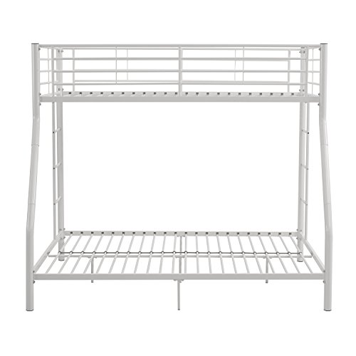 Walker Edison Dunning Urban Industrial Twin Over Double Metal Bunk Bed, Twin Over Double, White #TOP1