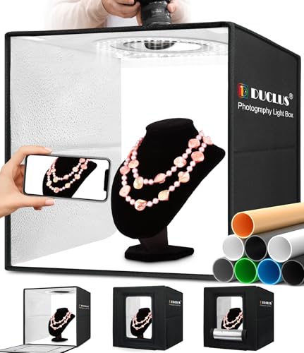 Duclus Light Box Photography,16 Inch/40 Cm Photo Studio Light Box with 160 Led Dimmable...