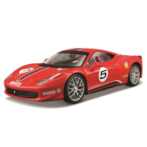 Facile da usare 18-26302 Bburago Ferrari Racing - Ferrari 458 Challenge - Colore rosso con adesivi racing - Scala1:24 - Modellino in metallo