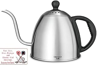 Osaka 1 Liter Gooseneck Drip Kettle for Pour Over Coffee and Tea, Fully