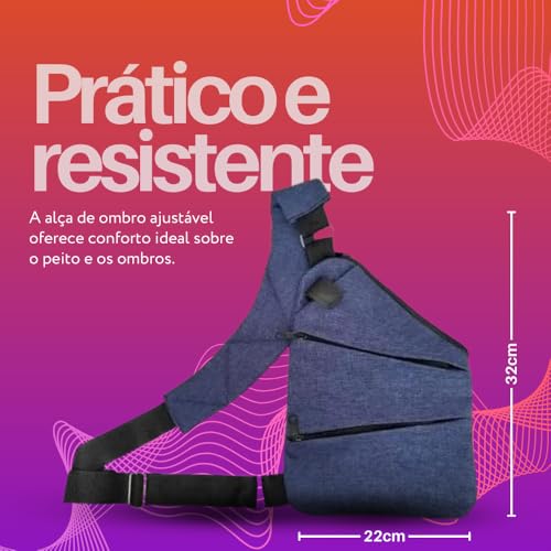 Bolsa De Ombro Bag Pochete Transversal Slim Impermeável Antifurto… (Cinza)
