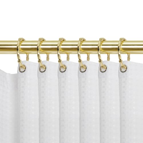 Utopia Alley Shower Hooks - Shower Curtain Rings for Bathroom - Rust Proof Shower Curtain Hooks for Shower Curtain or Liner - Set of 12, Gold -  HK5GD