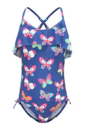 Image of Girls One Piece Swimsuits Ruffle Bathing Suit Kids Hawaiian Floral Swimwear 3-16 Years