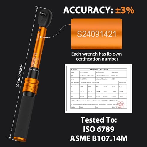 Image of ss shovan 1 /4 Torque Wrench with 72-Tooth Click Type, Inch Pound Torque Wrench with Dual Scale 30-220 in-lb (3.3-24.7 Nm), Bike Torque Wrench Set for MTB, Bicycle Maintenance (33 Pcs)
