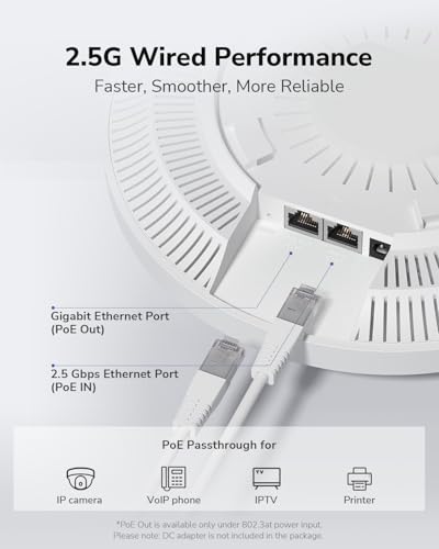 Image of Cudy BE3600 Dual Band Ceiling Mount Wi-Fi 7 Wireless Access Point, 4-Stream, 2.5G Port, MU-MIMO, Cudy APP Control, Seamless Roaming, PoE or DC Powered, AP3600