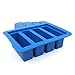 Blue Large 4 Cavities Gourmet Silicone Butter Mold with Lid Rectangle Tray for Soap Bar,Energy Bar, Muffin, Brownie, Cornbread,Cake, Pudding by X-Value