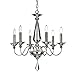 Jasmine 6 Light 22.5in x 24in Chandelier in Polished Silver with Clear Optic Machine Cut Crystal