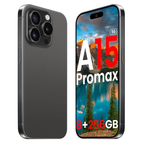 Deepbito A15 Promax Unlocked 5G Cellphone 2024 Android 13 Phones with 6.8" FHD Screen Smartphones 48MP+108MP 6800 mAh|Dual SIM|Face ID Snapdragon 8cen2 Android Phone(Black)