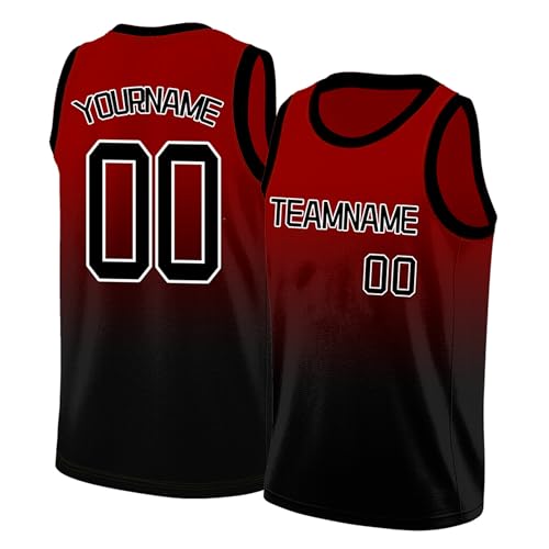 Image of Custom Basketball Jersey for Men - Personalized Name & Number, Embroidered or Printed, Athletic Shirt for Kids, Boys & Youth