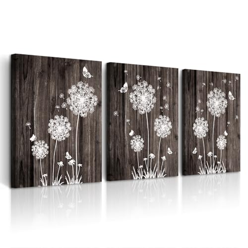 DZRWUBHS Large Canvas Wall Art For Living Room Modern Wall Decor For Bedroom Office Wall Decorations Abstract Wood grain dandelion Wall Paintings Hang Pictures Artwork Room Art Prints Home Decor
