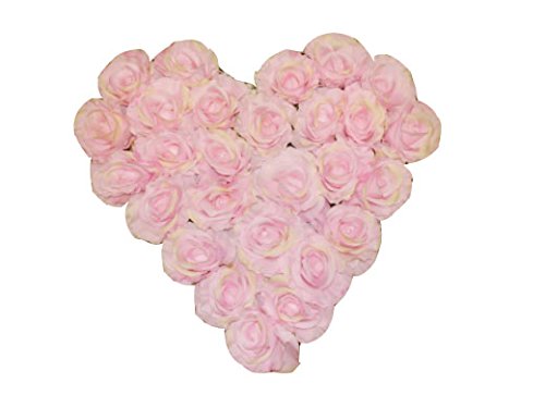 50 Stk. 10cm künstliche Seide Rosen Köpfe Hochzeit Blumendekoration (Rosa) Cover