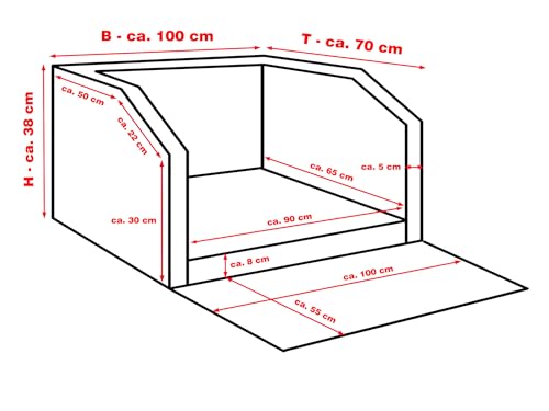 CopcoPet Hundebox Auto Kofferraumschutz Hund mit ladekantenschutz kofferraum【Mit Tasche】kofferraum schutzmatte herausnehmbar - Hunde Autositz mit Anschnallsystem, hundetransportbox 100x70x38cm Schwarz