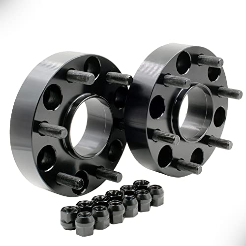Wheel Accessories Parts Set of 2 Hub Centric Wheel Spacer/Adapter - Thickness: 1.5" - 6x5.5 to 6x5.5 - Lug/Stud Thread: 12x1.5 - Hub Bore: 93.1mm - 6 Lug (2 Pc, 1.50", 6x5.5, 12x1.5, 93.1mm)