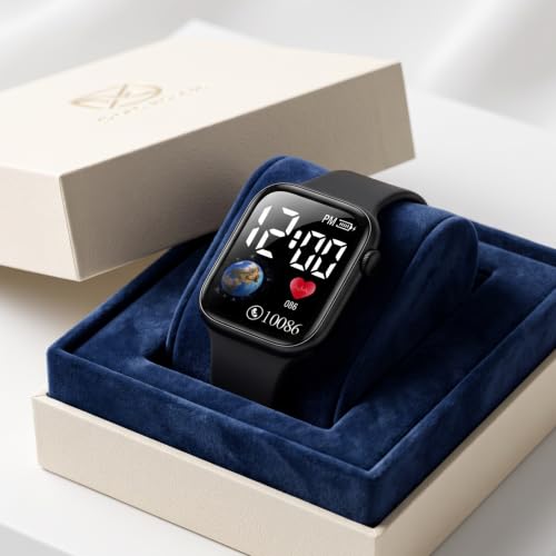 Image of GOLDENIZE FASHION Smart Watch for Kids Girls /Boys, Brthday Return Gift for Kids, Luminous LED Display Fashionable Kids Digital Watches Waterproof Sports Square Electronic Watch for Kid, Boy /Girls