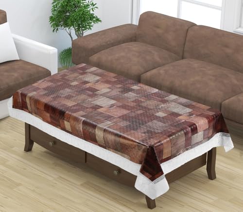 Image of Dakshya Industries PVC Waterproof Center Table Cover 40 x 60 Inch | Rectangle Coffee Table Cover | Spill Proof Oil Resistant Dustproof Heat Resistant Wipe Clean