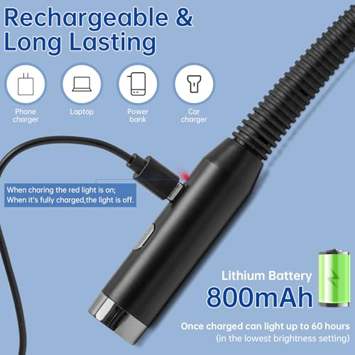 Image of Rechargeable LED Neck Reading Light, Book Light for Reading in Bed, 3 Colors & 3 Brightness Adjustable，Great for Reading, Crafts and Knitting