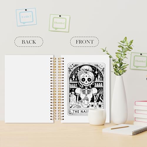 Carnet à spirale squelette amusant Halloween 14x21 cm pour manucure - 3
