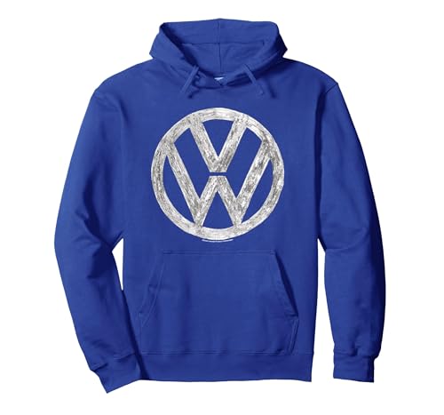 Logo VW dessiné par Volkswagen Sweat à Capuche, Unisexe pour Adultes, Bleu Royal, M