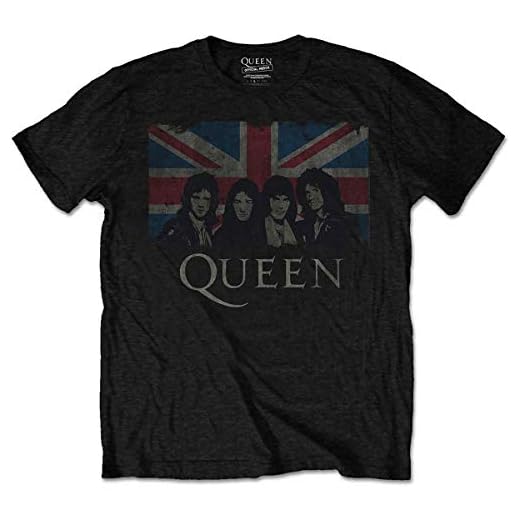 Rockoff Trade Queen Union Jack (Retail Pack) Camiseta, Negro (Black Black), Medium para Hombre