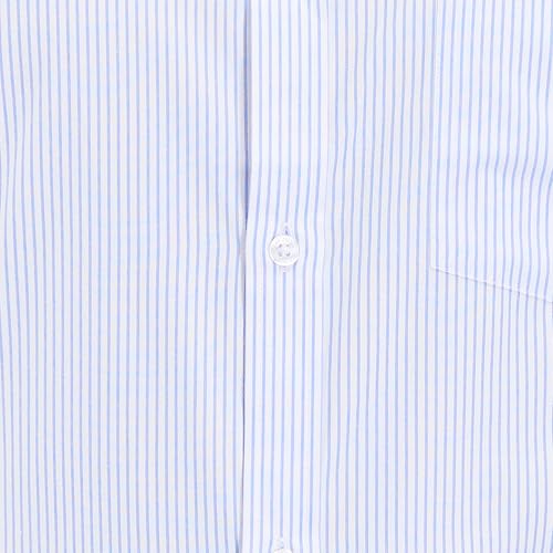 Image of Park Avenue Men's Slim Fit Stripe Pattern Cotton Blend Semi Cutaway Collar Full Sleeve Formal Shirt