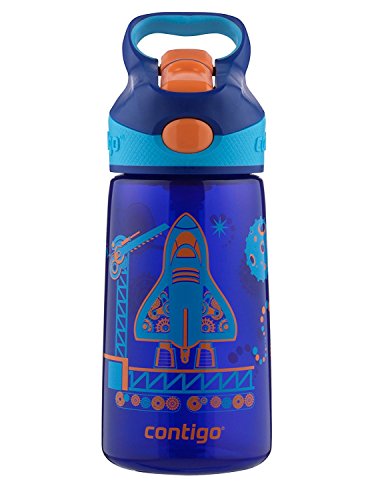 Contigo AUTOSPOUT Straw Striker Kids Water Bottle, 14 oz, Sapphire