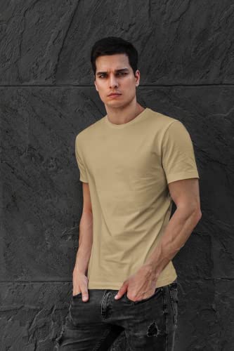 Image of Amazon Brand - Nora Nico Mens 100% Cotton Round Neck Half Sleeve Plain T-Shirt Pack of 3