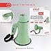 Pyle 20W Megaphone Bullhorn - Portable, Automatic Siren & Adjustable Volume,Projection Range Up to 400 Square Yards, Aux Input, Talk, Siren, Music, Whistle, & Record, Shoulder Strap (Green)