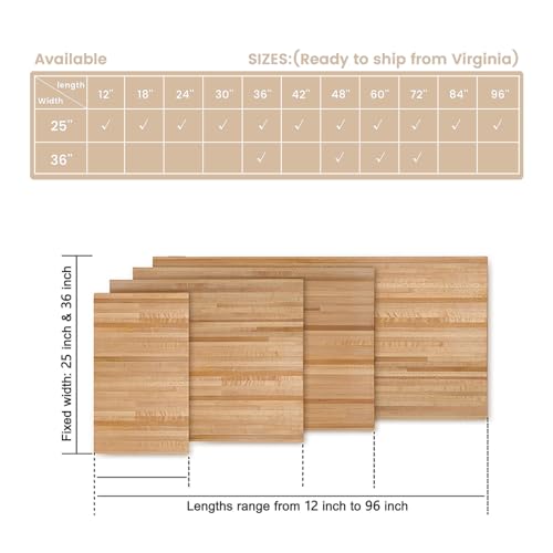 Image of CONSDAN Butcher Block Counter Top, USA Grown Hard Maple Solid Hardwood Countertop, Washer /Laundry Countertop, Table Top, Polished, Prefinished with Food-safe Oil, 1.5 inch Thickness, 30 inch L x 25 inch W