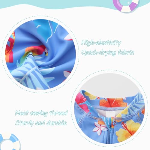 Image of Girls One Piece Swimsuits Rash Guard for Girl Long Sleeve Bathing Suits with Front Zipper Sun Protection Swimwear 3-16 Years