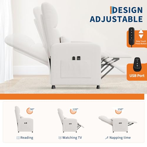 Sillón Ajustable Recliner Blanco miniatura 3