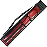 2x2 Hard Pool Cue Billiard Stick Carrying Case, Red-Black