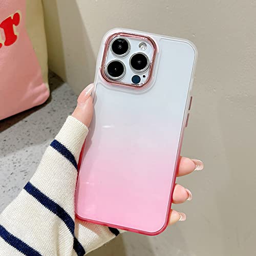 ALUKAP Estuche Transparente Degradado de Lujo para iPhone 14 13 12 11 Pro MAX Cámara Protectora para iPhone XR XS MAX Contraportada Transparente, Rosa, para iPhone X XS