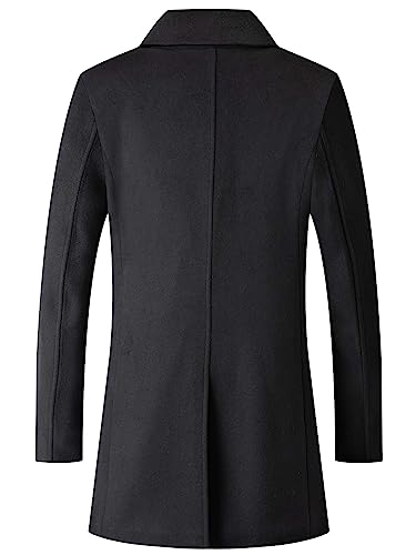 Men's Winter Coat Wool Blend Trench Overcoat Casual Double Breasted Long Pea Topcoat2