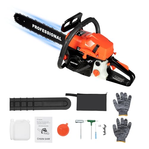 CILDON 58CC 20Inch Gas Chainsaw, 2 Stroke Gas Powered Chainsaws Handheld Cordless Petrol Gasoline Chain Saw w/Automatic Lubrication System for Wood Pruning, Tree Stump Trimming -  20 Inch Gas Powered Chain Saw