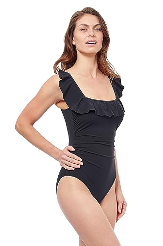 Profile by Gottex Women's Standard Tutti Frutti Recycled Square Neck Ruffle One Piece2