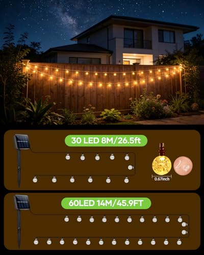 Suright Lichterkette Außen Solar, 8M 30 LED Solar Lichterkette Outdoor – Ansicht 2