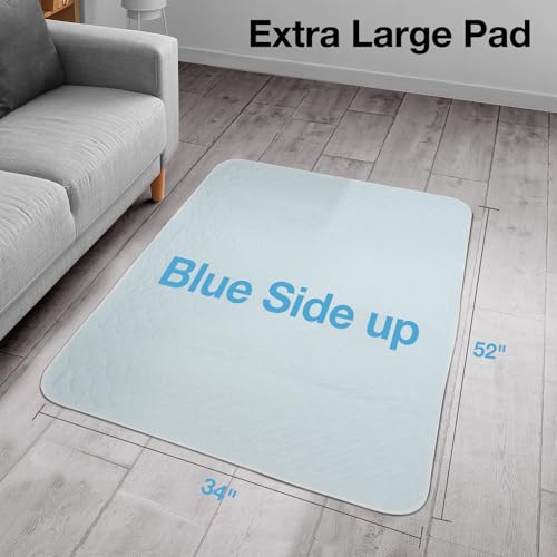 Image of 2 Packs Reusable Incontinence Bed Pad, 52 inch x 34 inch Washable Pee Pads, Waterproof Bed Pad & Pet Pad, Perfect for Adults, The Elderly and Pets
