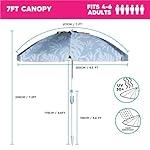Roxy Beach Umbrella with UV 50+ Sun Protection – Adjustable Tilt, Windproof Design, Lightweight Portable Umbrella with Carry Bag – Perfect for Beach, Patio, or Outdoor Use - Image 3